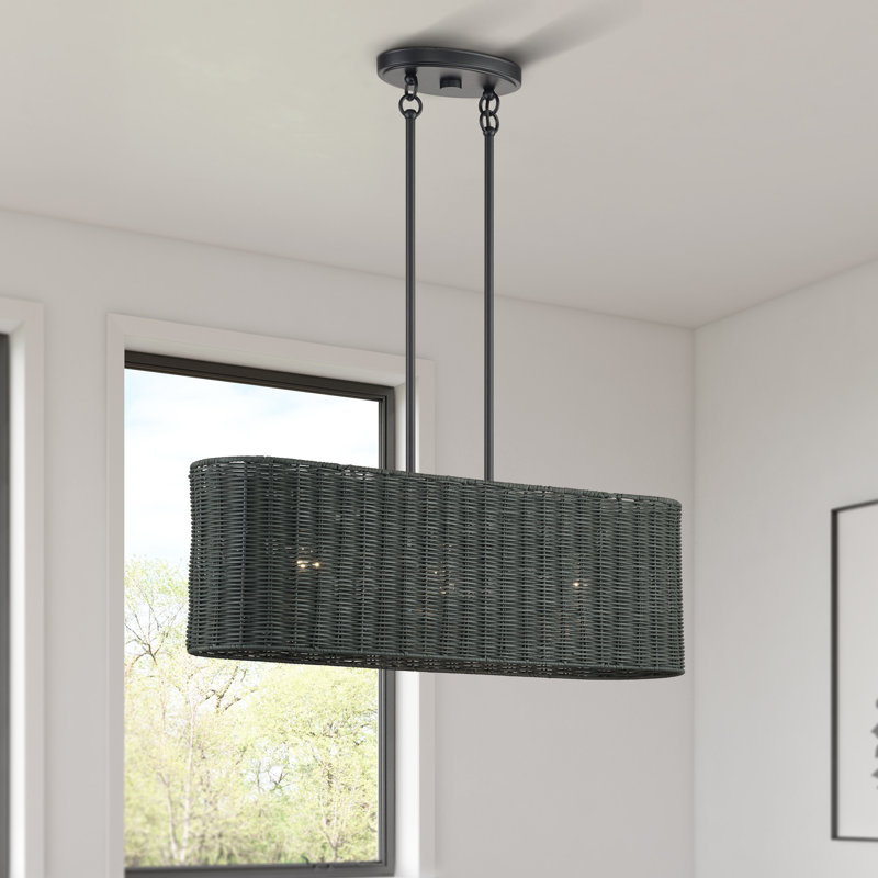 Lustre linéaire moyen à 3 lumières Weavington, 3 lumières, H 19 po x l 30 po x P 7 po