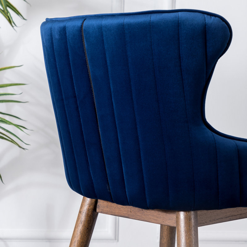 Tabourets de bar rembourrés en tissu Leland, ensemble de 2, Bleu, Tabouret de bar (siège d'une hauteur de 28,3 po)