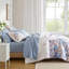 Ensemble d'édredon floral avec draps bleu