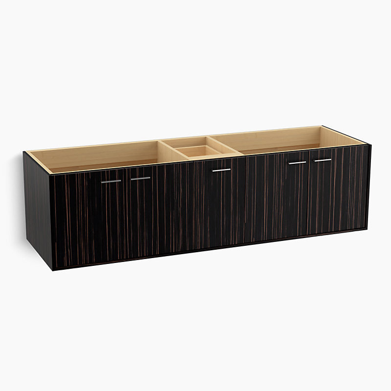 Base de meuble-lavabo Jute® 72 po avec 4 portes et 1 tiroir, Velours ébène