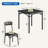 Industrial Dining Set for 2, Compact Table & 2 PU Upholstered Chairs, Space-Saving for Small Spaces-1770263202