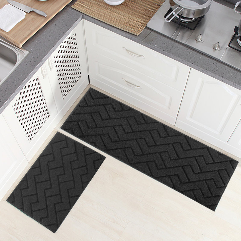 Tapis de cuisine antidérapant Weisler, Noir