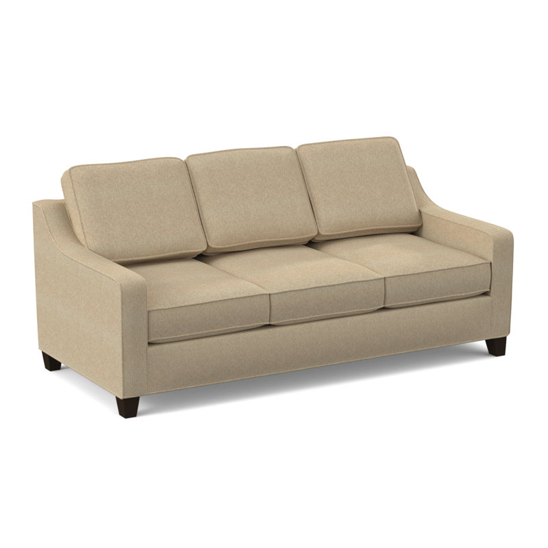 Canapé à accoudoirs carrés 82 po avec coussins réversibles Clark, Cafelle, Taupe Dorset