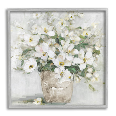 " Farmhouse Poppies Floral Blossom Bouquet Country Bucket "