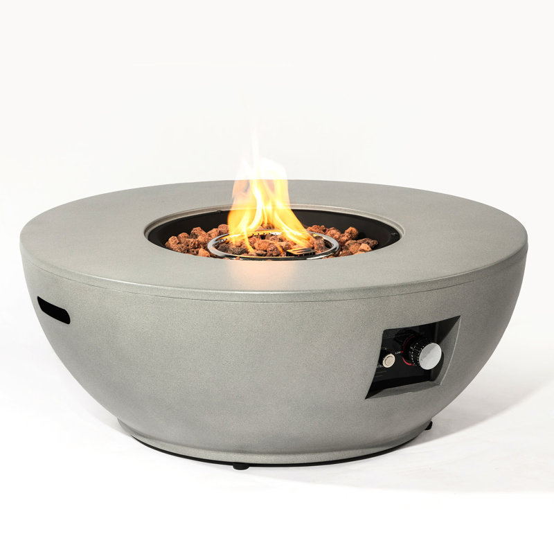 Foyer d'extérieur au propane 40000 - Acier, avec bol de foyer gris