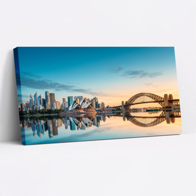 Ensemble de 1 tableau sur toile représentant la ligne d'horizon de Sydney