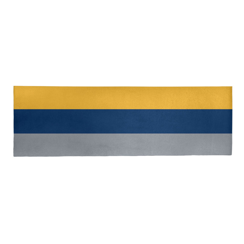 Bleu marine tissé à plat, Tapis de couloir 2 pi 6 po x 8 pi