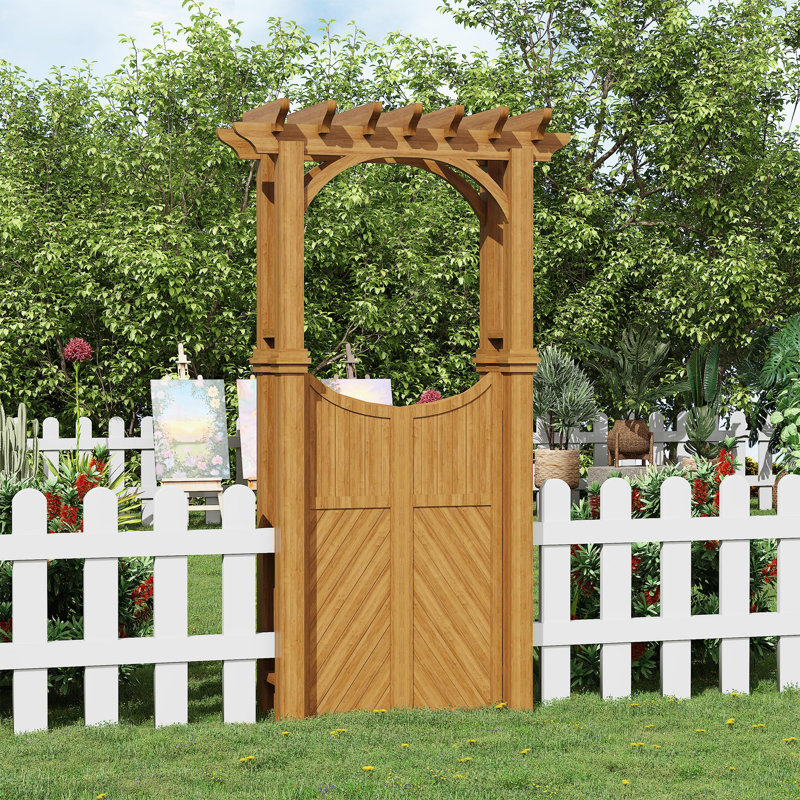 Treillis de jardin en bois avec barrière pour la cour, décoration de jardin, Beige
