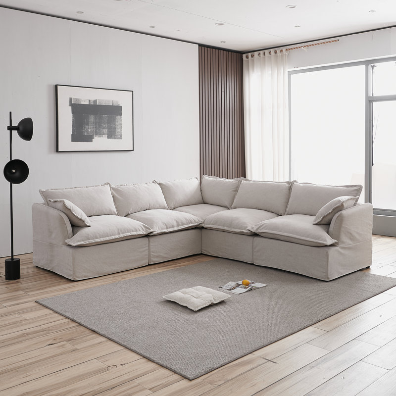 Canapé modulaire en duvet synthétique Kejon, Gray