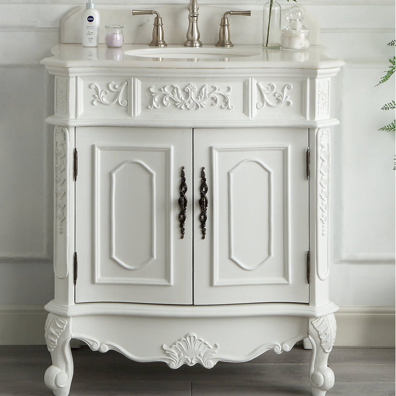 Ensemble de meuble-lavabo simple 34 po Aticus, Blanc antique