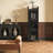 Modern Three-tier Glass Door Cabinet with Featuring Four-tier Storage, for Entryway Living Room Bathroom Dining Room-1608335744-1606939333