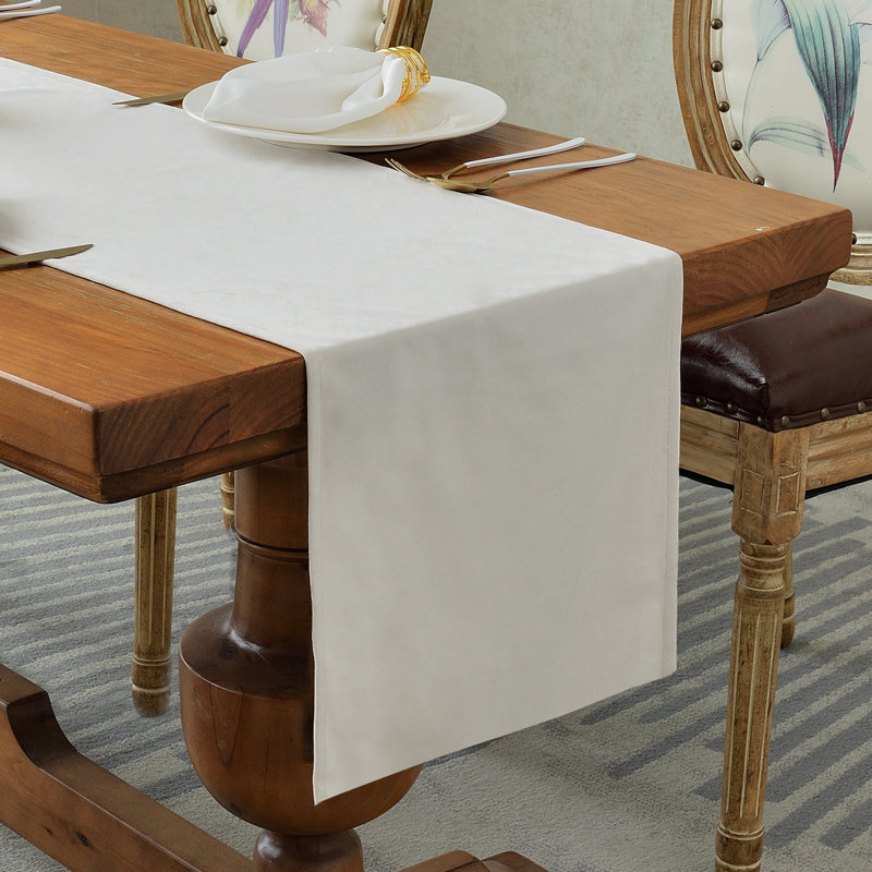 Solid Color Table Runner, 14" W x 72" L, Beige