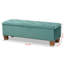 Banc de rangement avec repose-pieds en tissu bleu sarcelle Reverie H 17,14 po x l 52,06 po x P 16,62 po Reverie