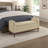 Mid-Century Modern Solid Wood Bedroom Bench, Brown Upholstered, Lift Top Storage Frame, Upholstery-560596414
