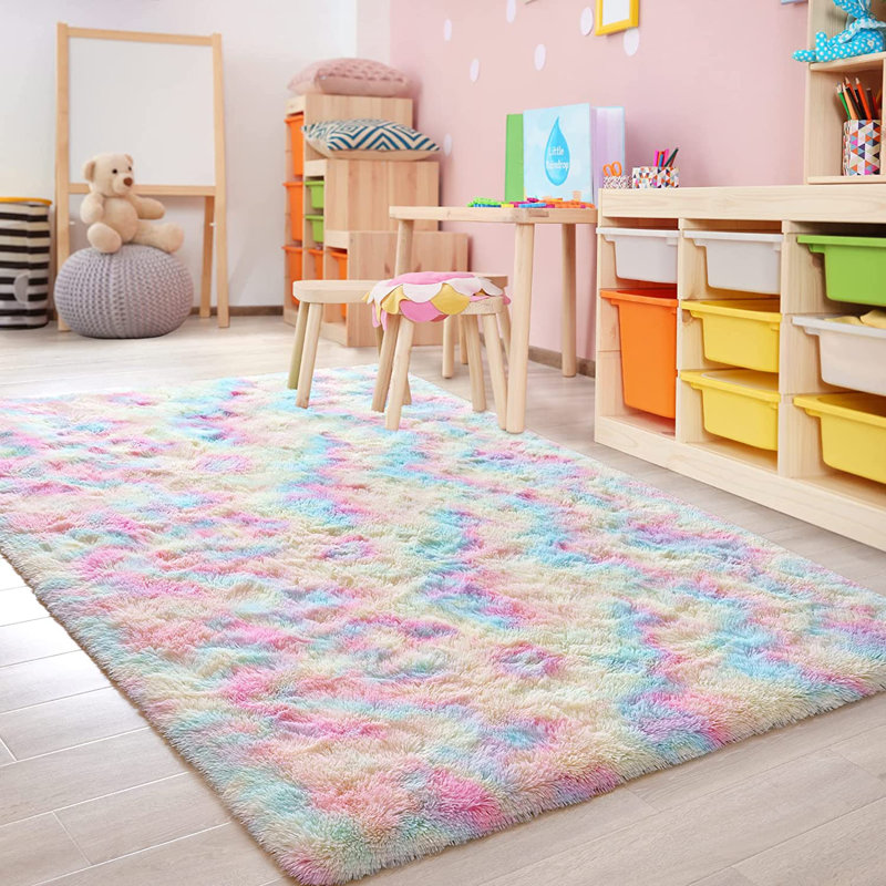 Karah Blue/Pink/Yellow Rug, Rectangle 80 x 150cm
