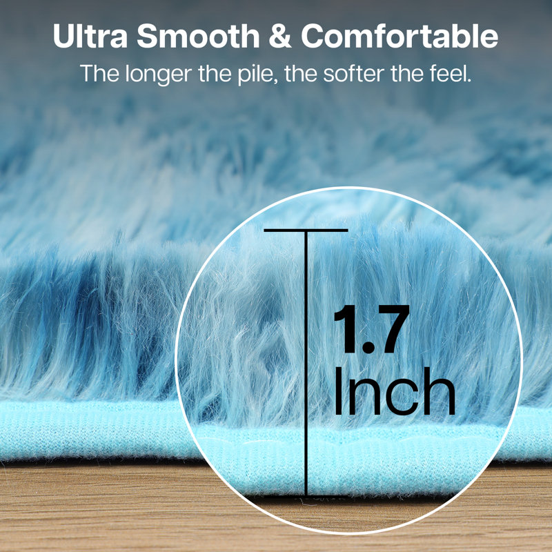 Solid Colour Machine Tufted Shag Area Rug, Rectangle 80cm Width X 150cm Length