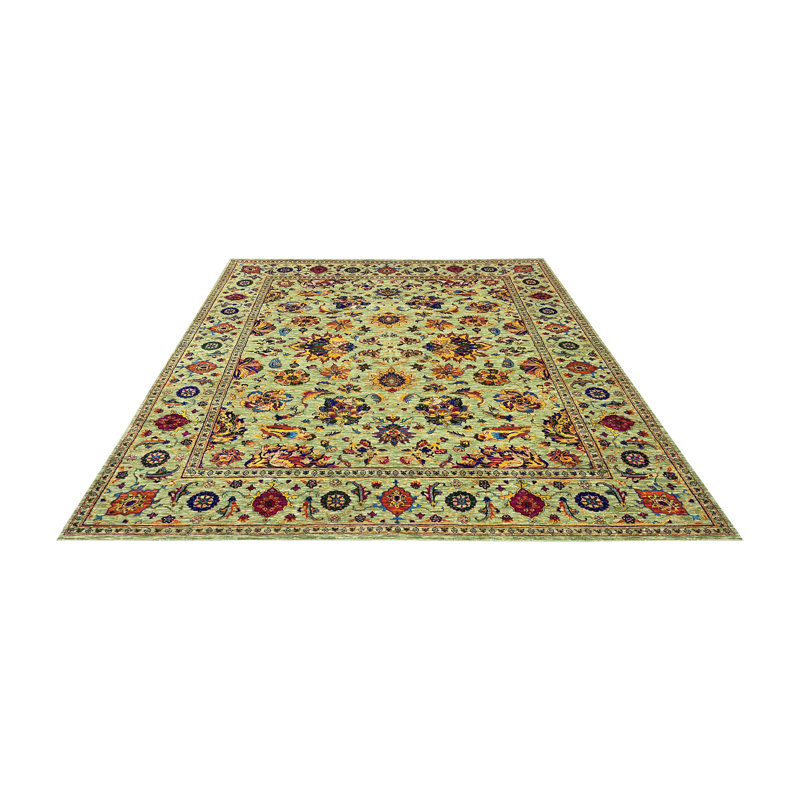 Nazmiyal Collection Transitional Agra Silk and Wool Hand-Knotted Rug  7'11" x 9'9"