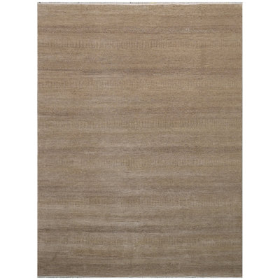 High-Quality Hand-Knotted Natural And Brown Area Rug