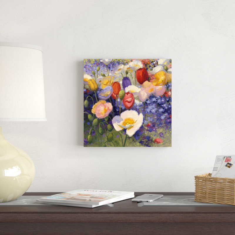 Tulipes et coquelicots, H 12 po x l 12 po x P 1,25 po