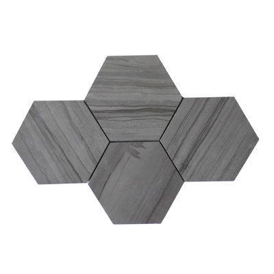 6" Wooden White Hexagon Honed Marble Mosaic