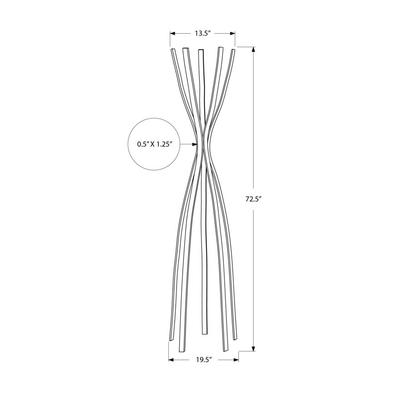 Gulley Steel Freestanding Coat Rack, Satin Black