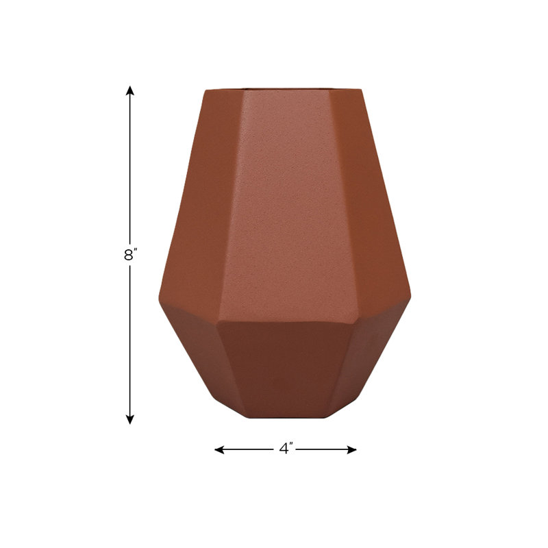 Vase de table Tuncay, Orangé, H 8,07 po x l 5,71 po x P 6,69 po