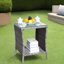 Élégante table basse d'extérieur en osier avec verre trempé transparent, parfaite pour la décoration de patio et de jardin-1073018056-1073018058