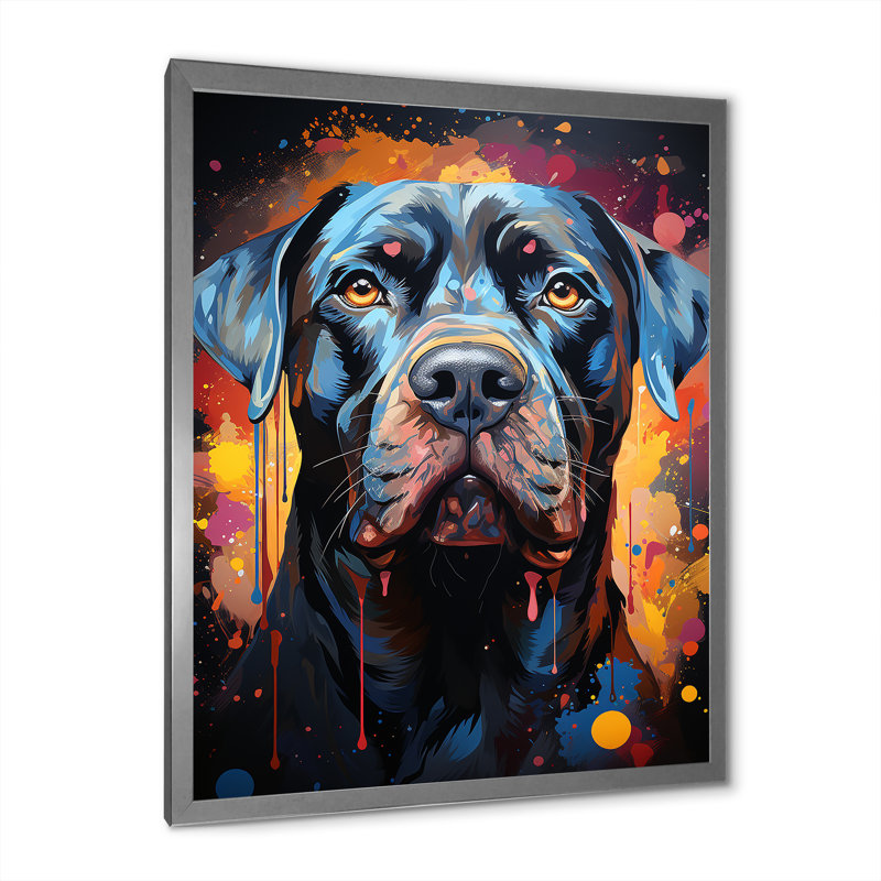 " Cane Corso Confidence II " Print, Silver Single Picture Framed, 32" H x 16" W x 1" D
