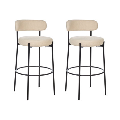 Romanok Upholstered Counter Stool with Metal Frame