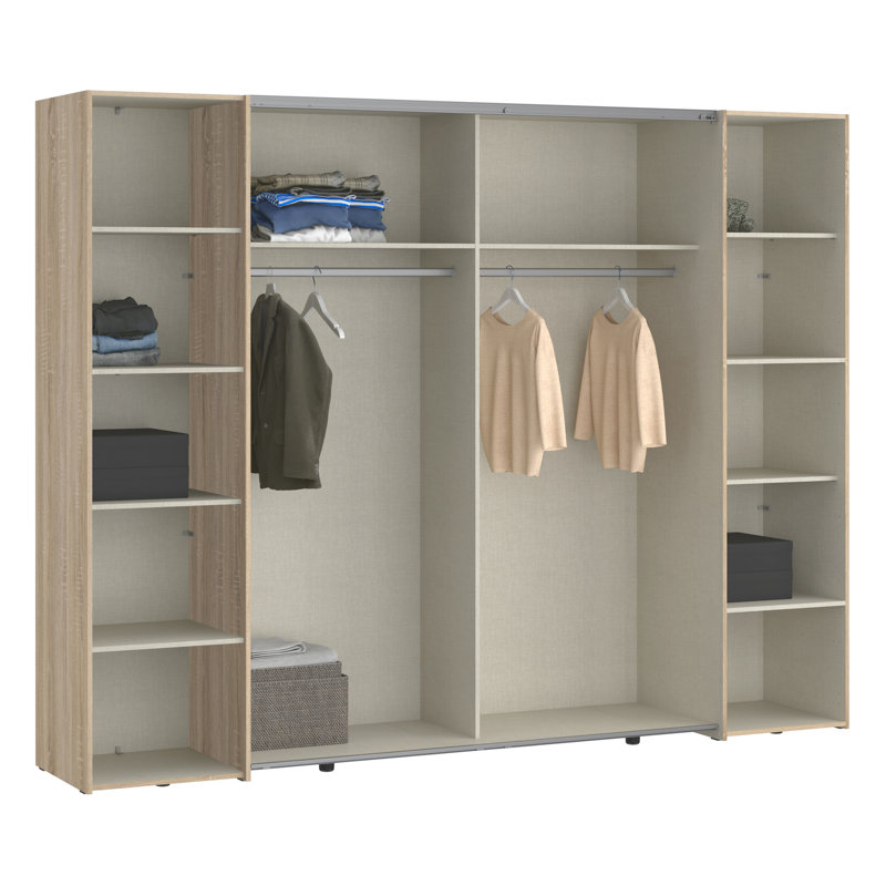 Koran No Wardrobe, Artisan Oak/Black, 210.5cm H x 270.3cm W x 61.2cm D