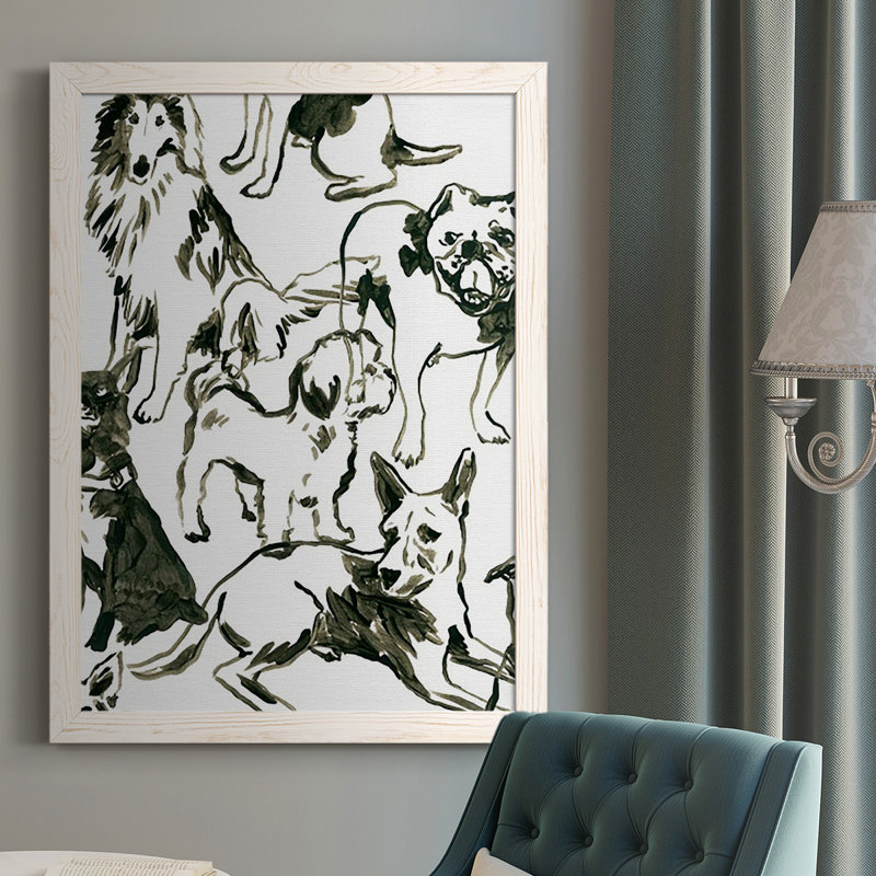 «Canine Collage I», reproduction d'art sur toile simple, Blanc, H 43,5 po x l 31,5 po x P 1 po