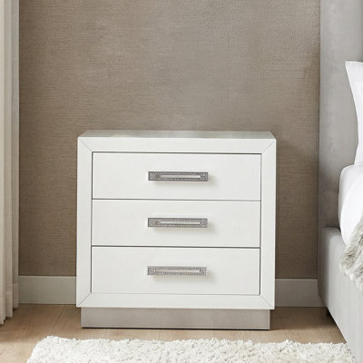 Table de chevet Vannida en blanc laiteux
