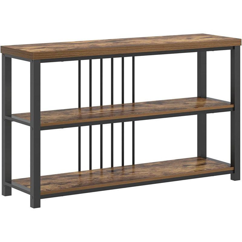 Industrial Console Table, 3 Tier Entryway Table, Sofa Fo...