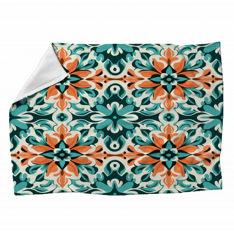 Jeté , L 60 po x l 50 po, Vert multicolore, Géométrique