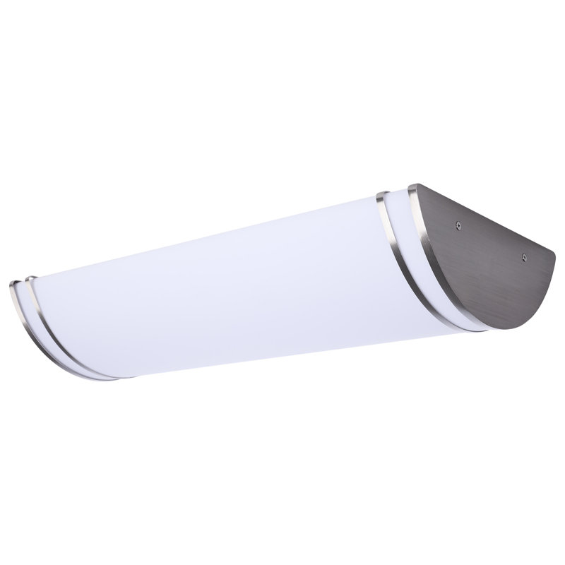 Norrine LED  Linear Flush Mount  Finish 27K/3K/35K/4K/5K CCT Selectable, Brushed Nickel, 4.41" H x 24.02" W x 11.26" D 