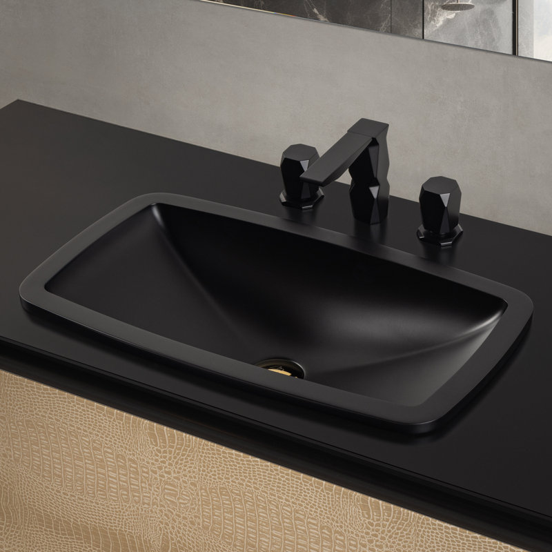 Maestro Bath 12.8'' Resin And Glass Rectangular Bathroom Sink