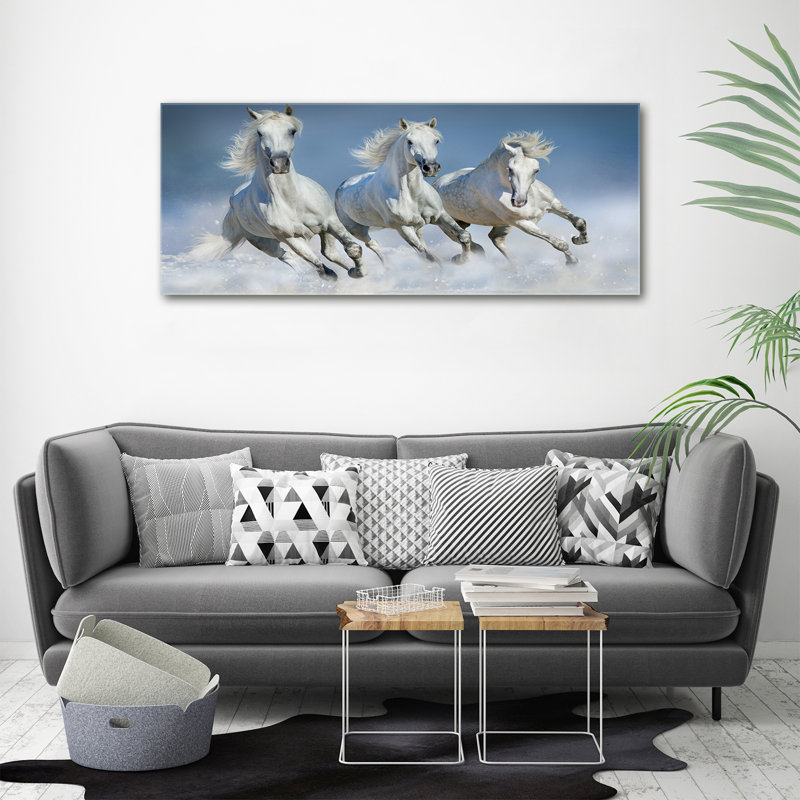 Horses In A Gallop - Wrapped Canvas Print