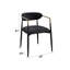 Chaise d'appoint en chenille noire et finition noire Jaramillo (ensemble de 2)
