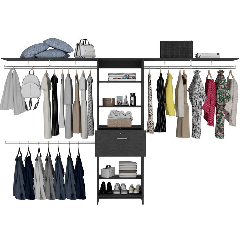 Manchester 250 Closet System, Five Open Shelves