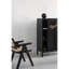 Buffet décoratif noir en bois massif Vintage