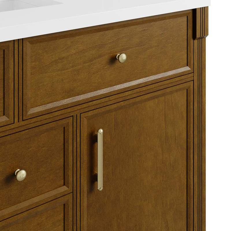 Bellshire Single Vanity Cabinet, Honey Oak, 48"