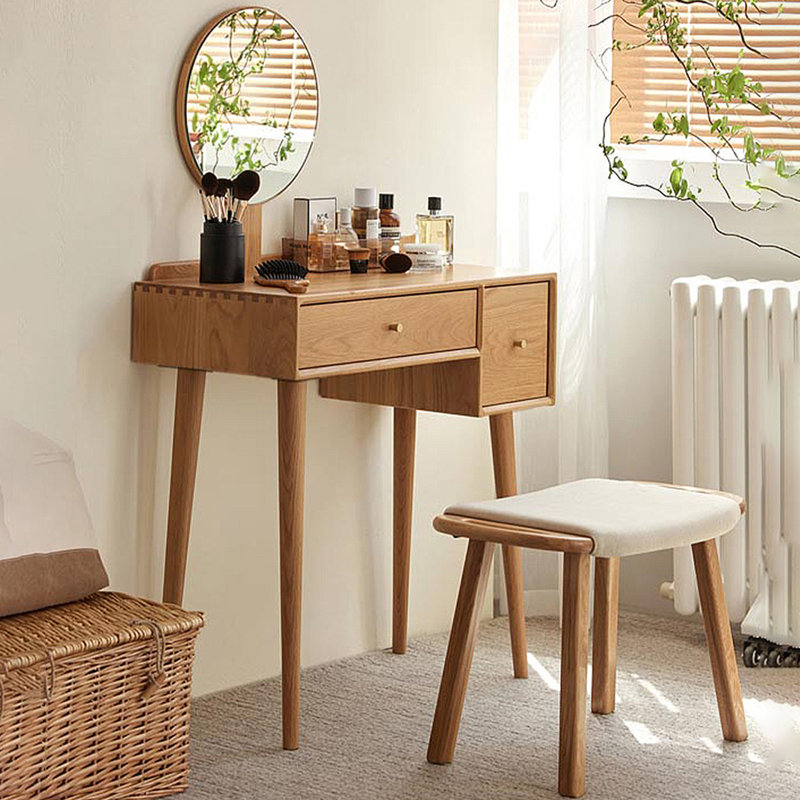 Makeup Vanity with mirror,2 drawers,1 chair