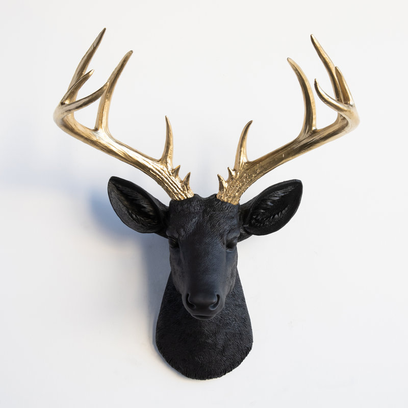 Animals Wall Decor on Resin, Black/Gold