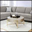 Table basse brun clair et champagne
