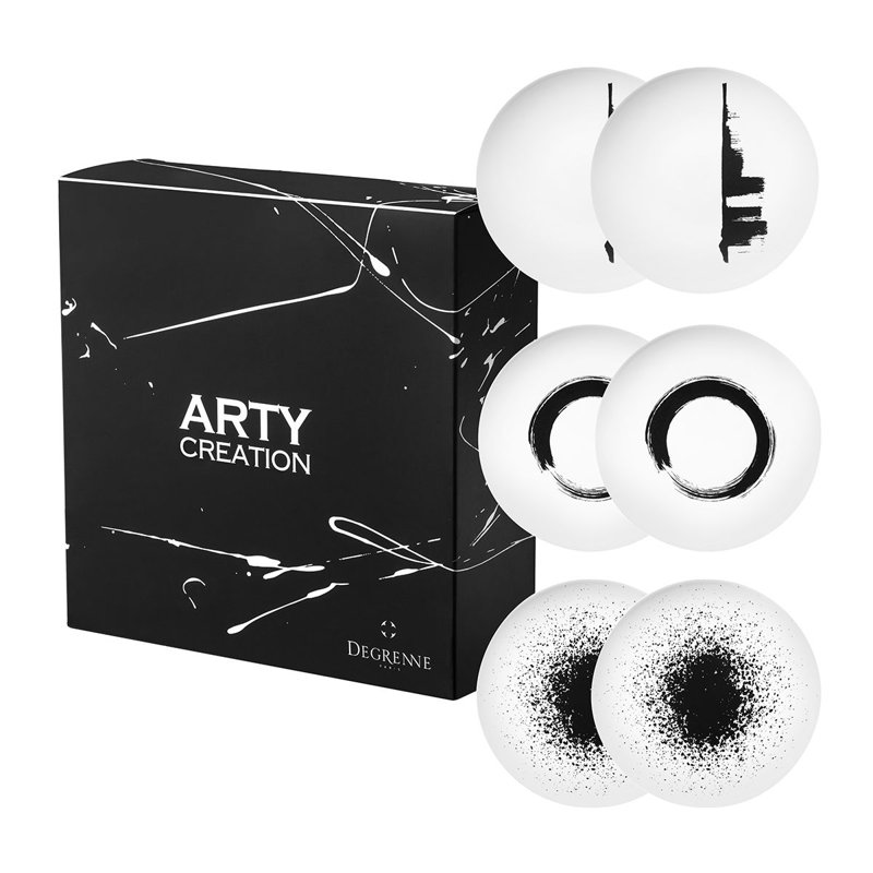Arty Creation Porcelain Salad/Dessert Plate, White