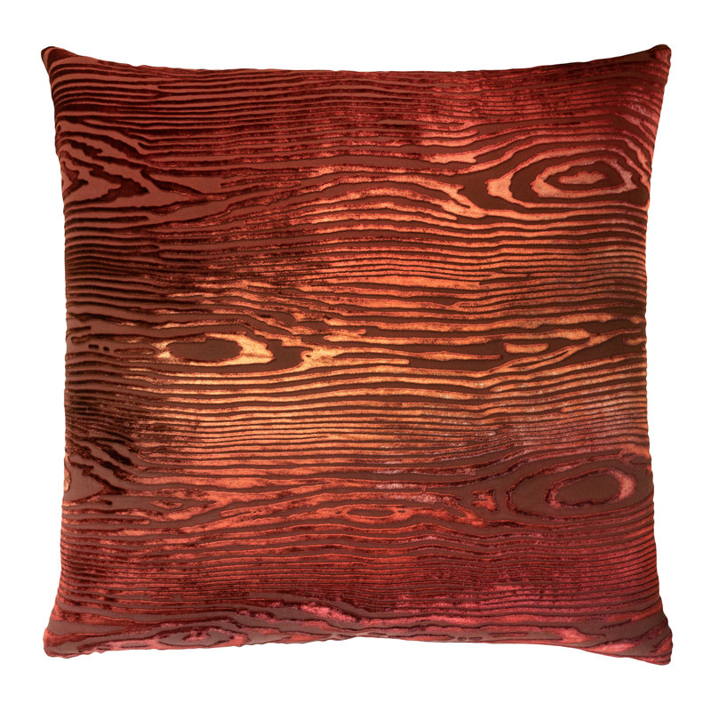 Woodgrain Rectangle Velvet Pillow Cover & Insert, Square 18"H x 18"W, Latte