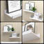 Tablettes flottantes murales, ensemble de 2 tablettes blanches modernes pour la chambre à coucher, tablettes de chambre de bébé avec rebord, tablette de présentation