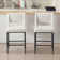 Jenie Upholstered 26.4'' Boucle/Linen Counter Stool with Metal Frame