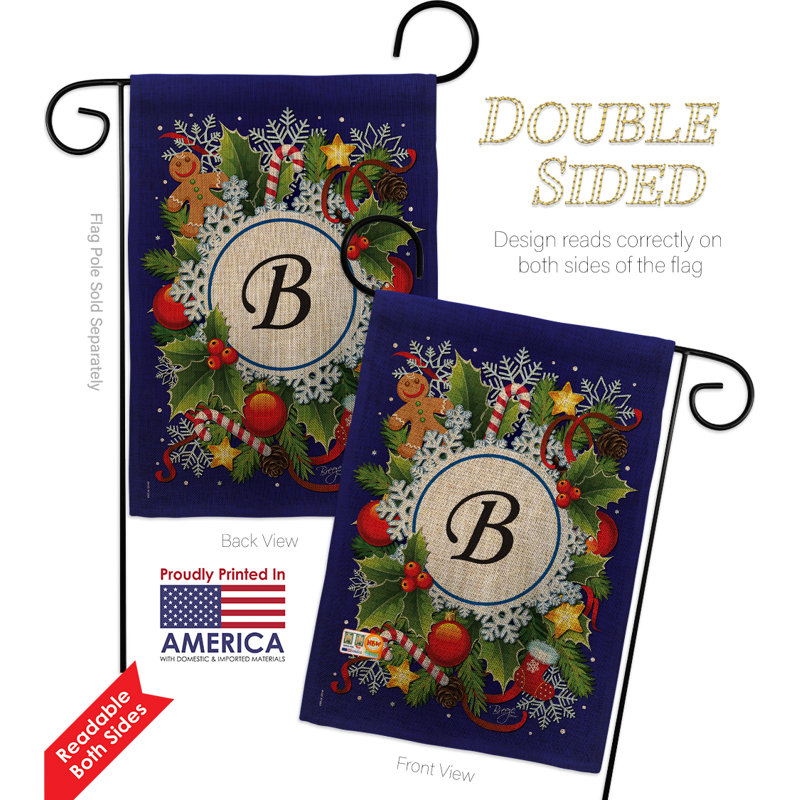 Polyester classique à 2 côtés 19 x 13 po drapeau de jardin, B
