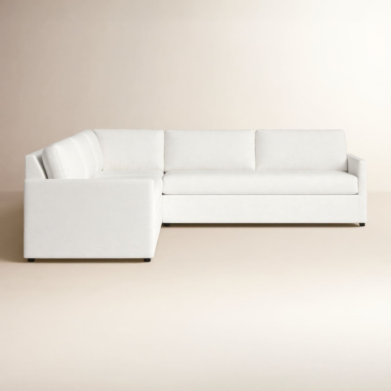 Damari 119" 3 - Piece Upholstered Corner Sectional , Drusky Moonglow Sustain® Basketweave